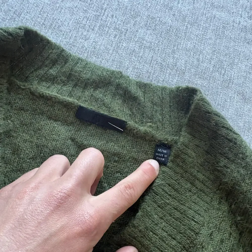 ATM ANTHONY THOMAS MELILLO Cropped Green Knit Cardigan - Picture 3 of 9